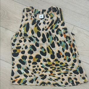 CAbi Women's Sleeveless Leopard Print Tank Top - Black, Green, Orange